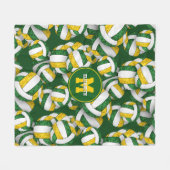Girl-Green Gold Volleyball Team Farben Fleecedecke (Vorderseite (Horizontal))