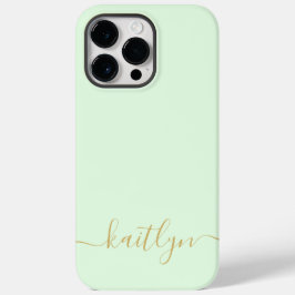 Girl Green Monogram Modern Script Personalisiert Case-Mate iPhone 14 Pro Max Hülle