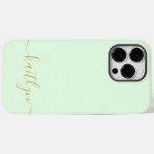 Girl Green Monogram Modern Script Personalisiert Case-Mate iPhone Hülle (Rückseite (Horizontal))