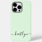 Girl Green Monogram Modern Script Personalisiert Case-Mate iPhone Hülle (Rückseite)