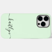 Girl Green Monogram Modern Script Personalisiert Case-Mate iPhone Hülle (Rückseite (Horizontal))