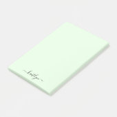 Girl Green Monogram Modern Script Personalisiert Post-it Klebezettel (angewinkelt)