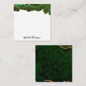 Girl Green Velvet Agate Geode Script Square 2 Mitteilungskarte (Vorne/Hinten)