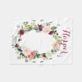 Girl Growth Tracker - Boho Wasserfarbe mit Rose Fleecedecke (Vorderseite (Horizontal))