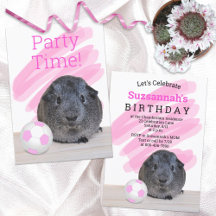 Girl-Guinea Pig-Rosa-Fußball-Ball-Vorlage