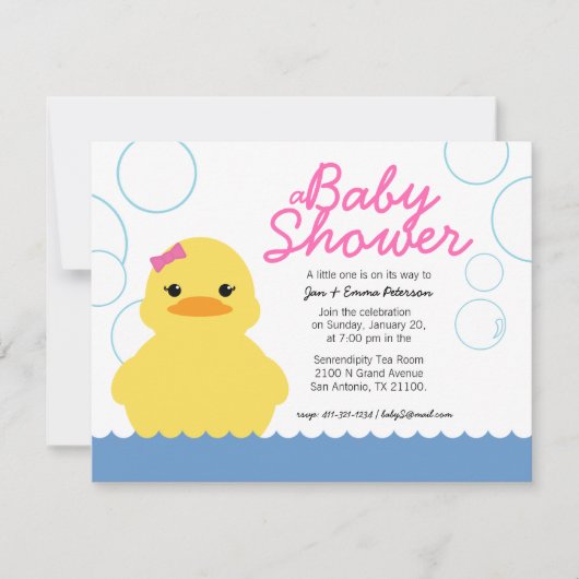 Girl-Gummidicky BABY SHOWER Einladung (Vorderseite)