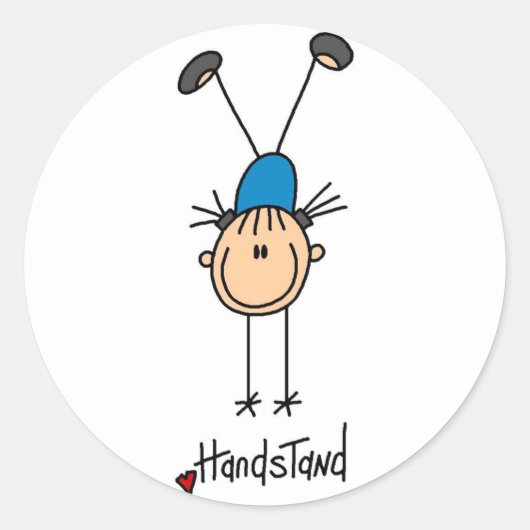 Girl Gymnast Handständer T - Shirt und Geschenke Runder Aufkleber (Vorderseite)