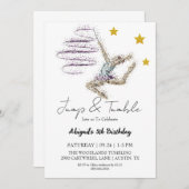 Girl Gymnastic zum Geburtstag Einladung (Vorne/Hinten)