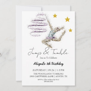 Girl Gymnastic zum Geburtstag Einladung
