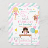 Girl Gymnastics Einladung (Vorne/Hinten)