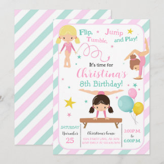 Girl Gymnastics Einladung