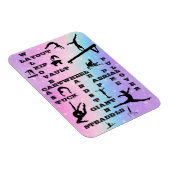 Girl Gymnastics Skills Pastel Stars Crosswords Magnet (Rechte Seite)