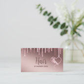 Girl Hair Stylist Herzlich Glitzer Business Cards Visitenkarte (Stehend Vorderseite)