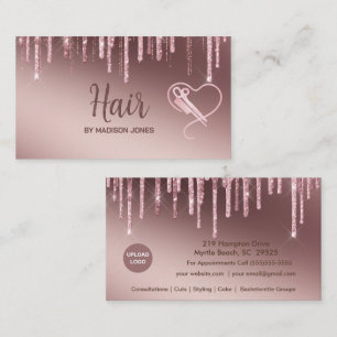 Girl Hair Stylist Herzlich Glitzer Business Cards Visitenkarte