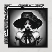 Girl Halloween Einladung (Vorne/Hinten)