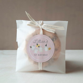 Girl Halloween Ghost Birthday Party Runder Aufkleber