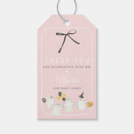 Girl Halloween Ghost und Black Bow Baby Dusche Geschenkanhänger