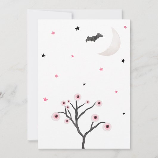 Girl Halloween Little Boo Baby Shower Einladung (Rückseite)