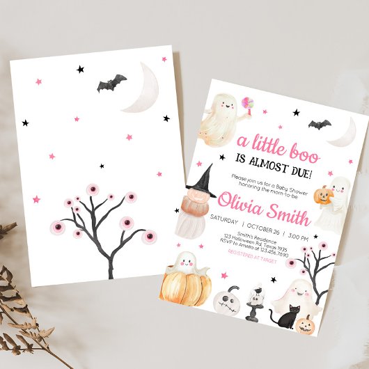 Girl Halloween Little Boo Baby Shower Einladung