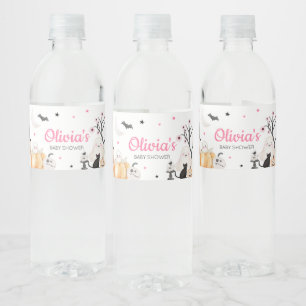 Girl Halloween Little Boo Baby Shower Wasserflaschenetikett