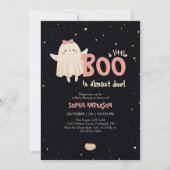 Girl Halloween Little Boo ist ein Baby Dusche Einladung (Vorderseite)
