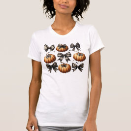 Girl Halloween Pumpkin & Bows T - Shirt