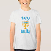 Girl Hanukkah T-shirt Tri-Blend Shirt (Vorderseite)