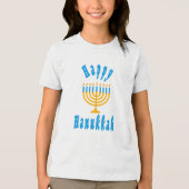 Girl Hanukkah T-shirt Tri-Blend Shirt (Vorderseite)