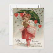 Girl Heart Regendusche Postkarte (Vorne/Hinten)