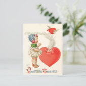 Girl Heart Wings Arrow Fire Postkarte (Stehend Vorderseite)