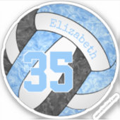 Girl hellblau schwarz Volleyball Team Farben Aufkleber (Vorderseite)