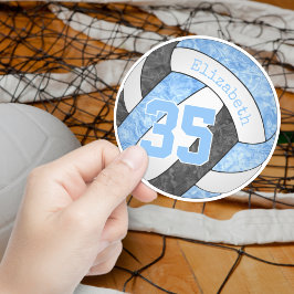 Girl hellblau schwarz Volleyball Team Farben Aufkleber