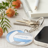 Girl-Hellblau-Volleyball Schlüsselanhänger (Vorderseite rechts)