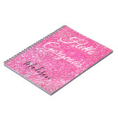 Girl Hello Gorgeous Hot Pink Glitzer Sparkle Name Notizblock (Linke Seite)