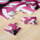 Girl hellrosa, weiße Volleyballs Muster Puzzle (Seite)