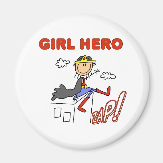 Girl Hero auf dem Dach Magnet (Vorne)