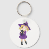 Girl Hexe mit Voodoo-Puppe Schlüsselanhänger (Vorderseite)