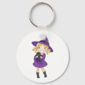 Girl Hexe mit Voodoo-Puppe Schlüsselanhänger (Rückseite)