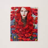 Girl Hive in Poppy Blume Fantasy Art Puzzle (Vertikal)