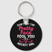 Girl Hockey-Geschenk für Frauen Kinder Eishockeysp Schlüsselanhänger (Vorderseite)