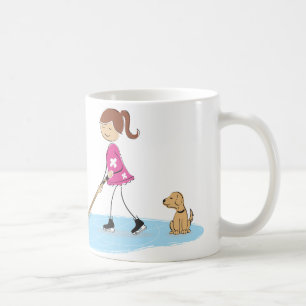 Girl Hockey Player Cartoon Kaffeetasse