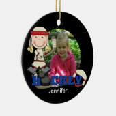 Girl Hockey Player Foto Ornament (Rechts)