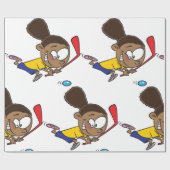 Girl Hockey Player Geschenkpapier (Flach)
