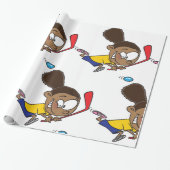 Girl Hockey Player Geschenkpapier (Ungerollt)
