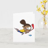 Girl Hockey Player Karte (Gelbe Blume)