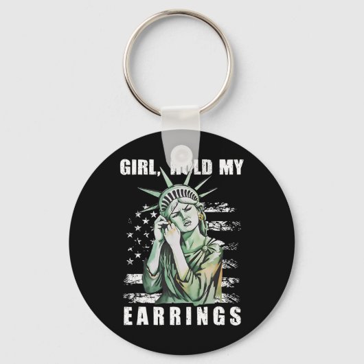 Girl Hold My Orings Statue Subtle Resist Trump H Schlüsselanhänger (Vorderseite)