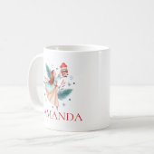 Girl holding a nutcracker ornament custom monogram kaffeetasse (Vorderseite Links)