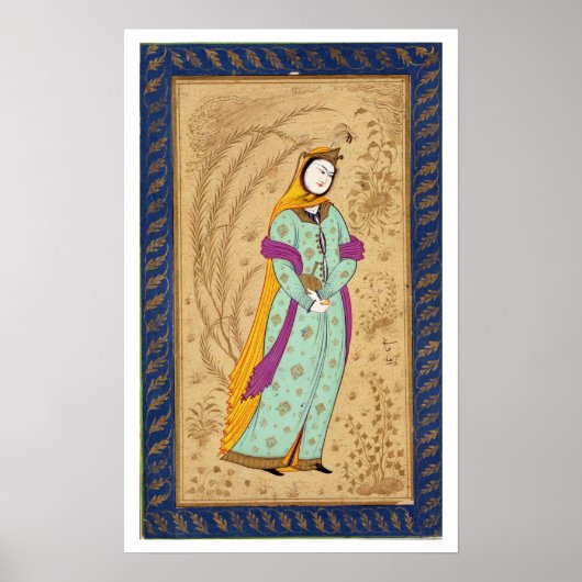 Girl holding a wine vessel and a pear, from the La Poster (Vorne)