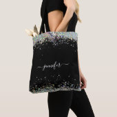 Girl Holographic Glitzer Monogram Name Black Tasche (Von Nahem)