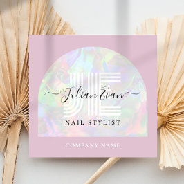 Girl Holographic QR Code Square pink Quadratische Visitenkarte